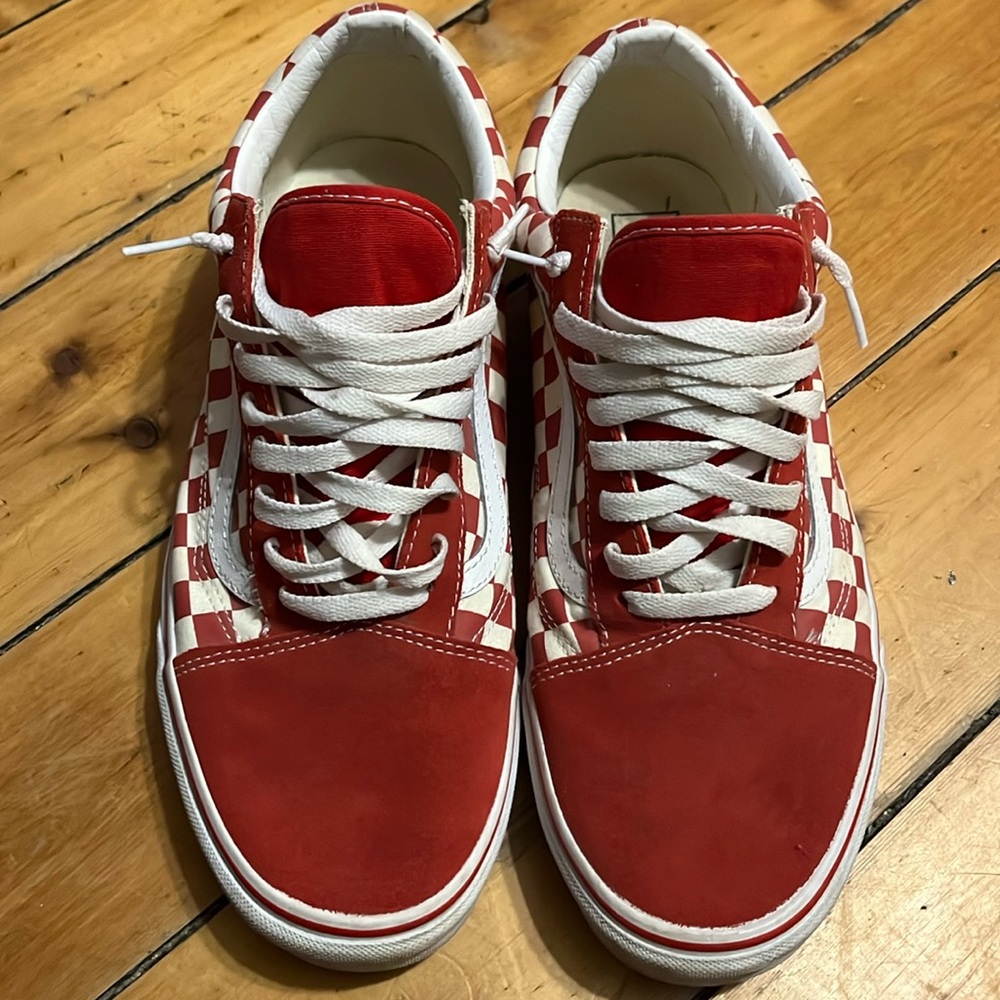 Size 12-Red and White Checker Vans-Used/Like New- No Box